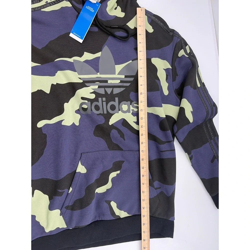 Adidas Originals Mens Camo Hoodie Shadow Navy Trefoil Logo HF4882 Size M